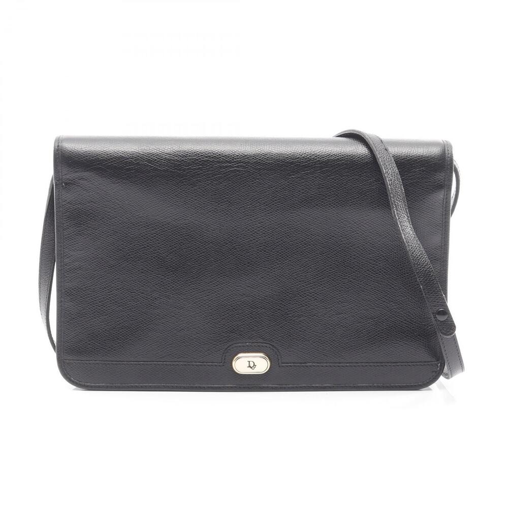 Christian Dior Honeycomb Leather Shoulder Bag Black